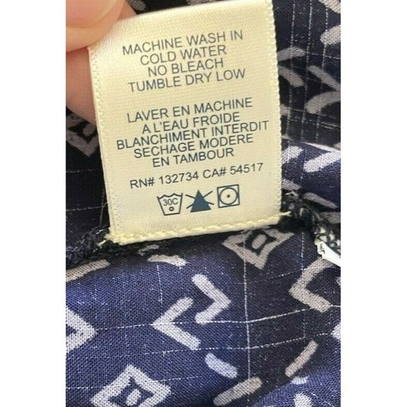 Anthropologie Cloth & Stone Blue Geometric Print Off The Shoulder Mini Dress XS - Picture 5 of 5